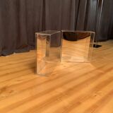 Pair of 1970s lucite mirrored shelves