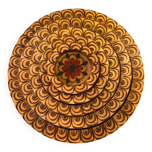 plat en bois vintage