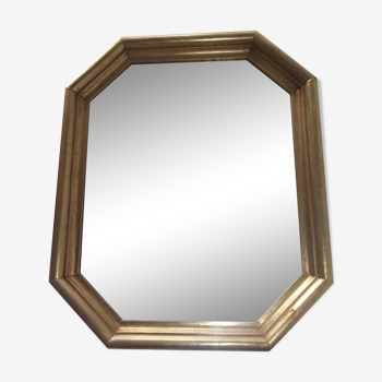 Miroir octogonale doré 46x56cm