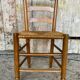 Antique Turned Wood Chair + Woven Straw Seat #D822
