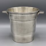 small champagne ice bucket cooler silver metal bottle art deco