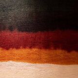 Triptych with geometric decoration in woven wool. Handcrafted work, 20th century.