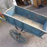 Charrette ancienne patine bleue