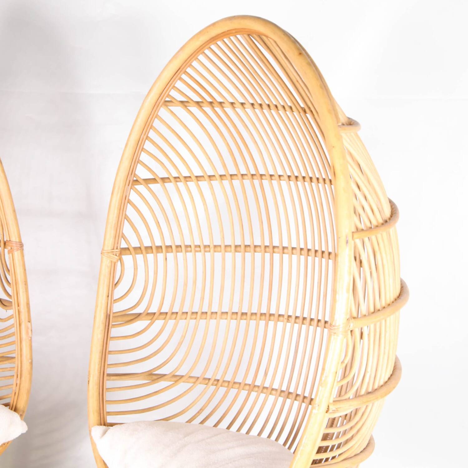 Pair of rattan armchairs