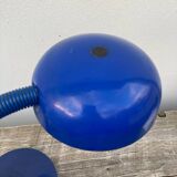Articulated blue metal bedside lamp