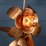 Vintage 20thc italian brass floral floor lamp c.1970