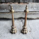 Old Cast Iron & Brass Chenets: Columns