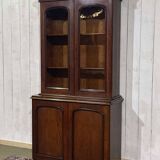 19th century English mahogany two-part bookcase