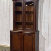 19th century English mahogany two-part bookcase