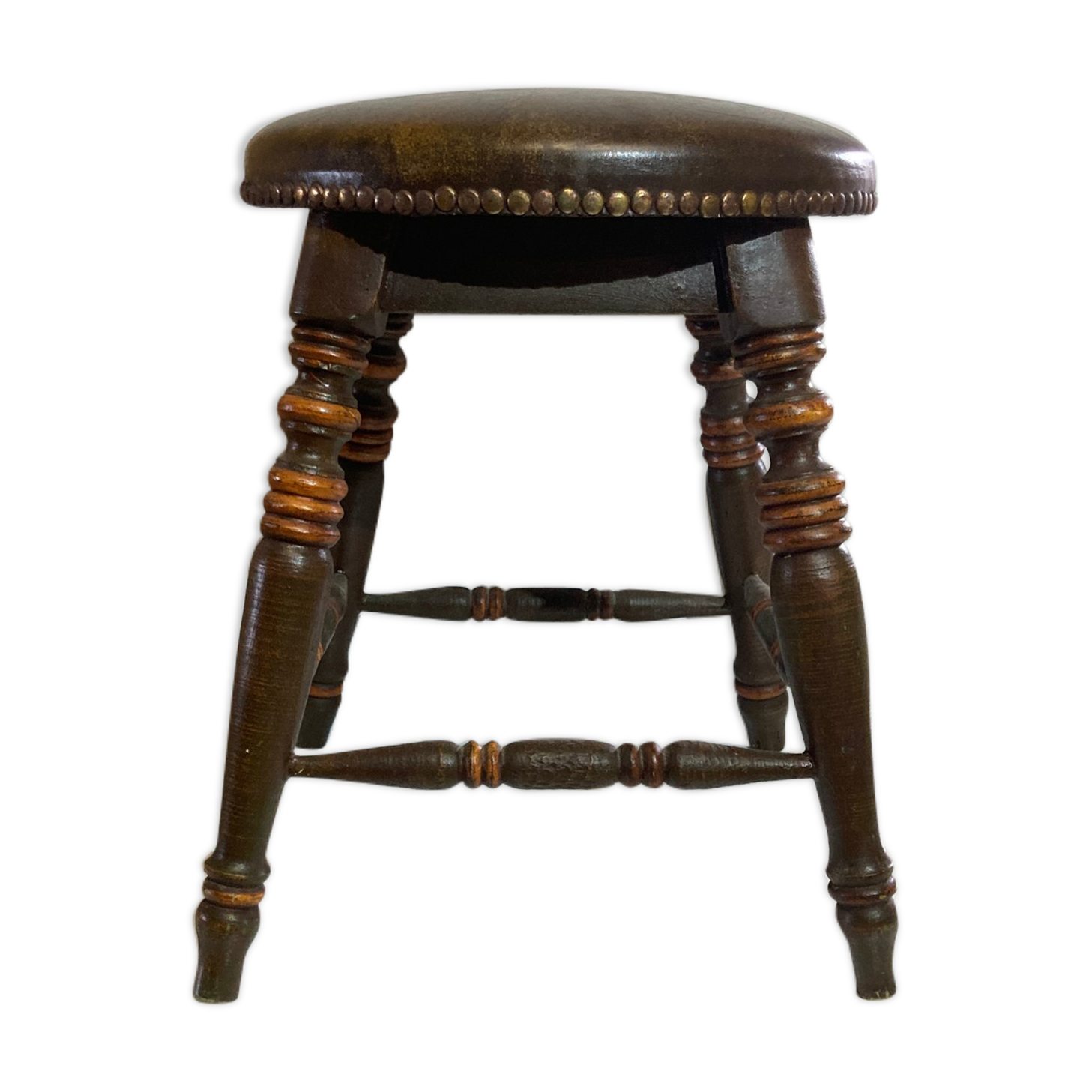 Tabouret de bar en orme bas tudor antique victorien, angleterre ca 1900