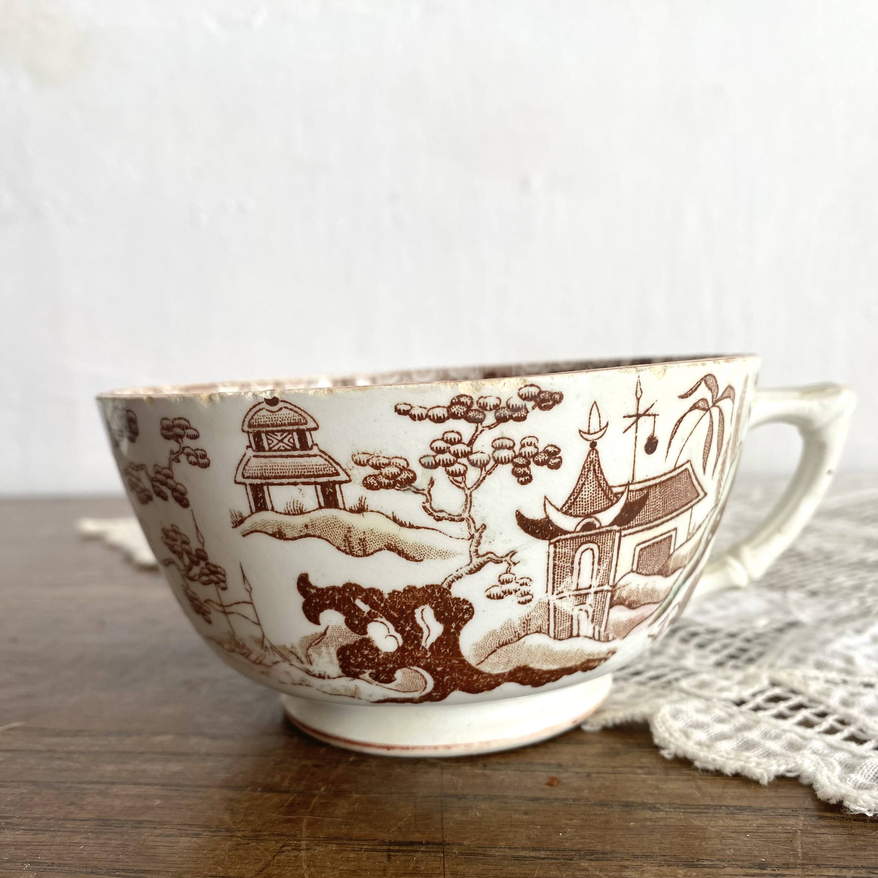 Polychrome ironstone teacup