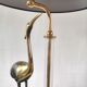 Lampe héron en laiton et tube verre design années 70