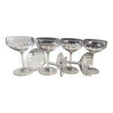 Lot of 6 x Champagne Coupes/Verreries Doyen. Art Deco. In half crystal.