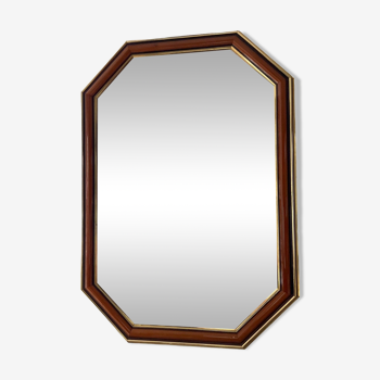 Vintage wooden mirror and beveled mirror