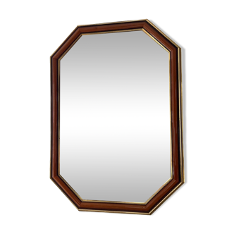 Miroir vintage en bois et miroir biseauté