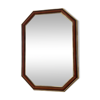 Vintage wooden mirror and beveled mirror