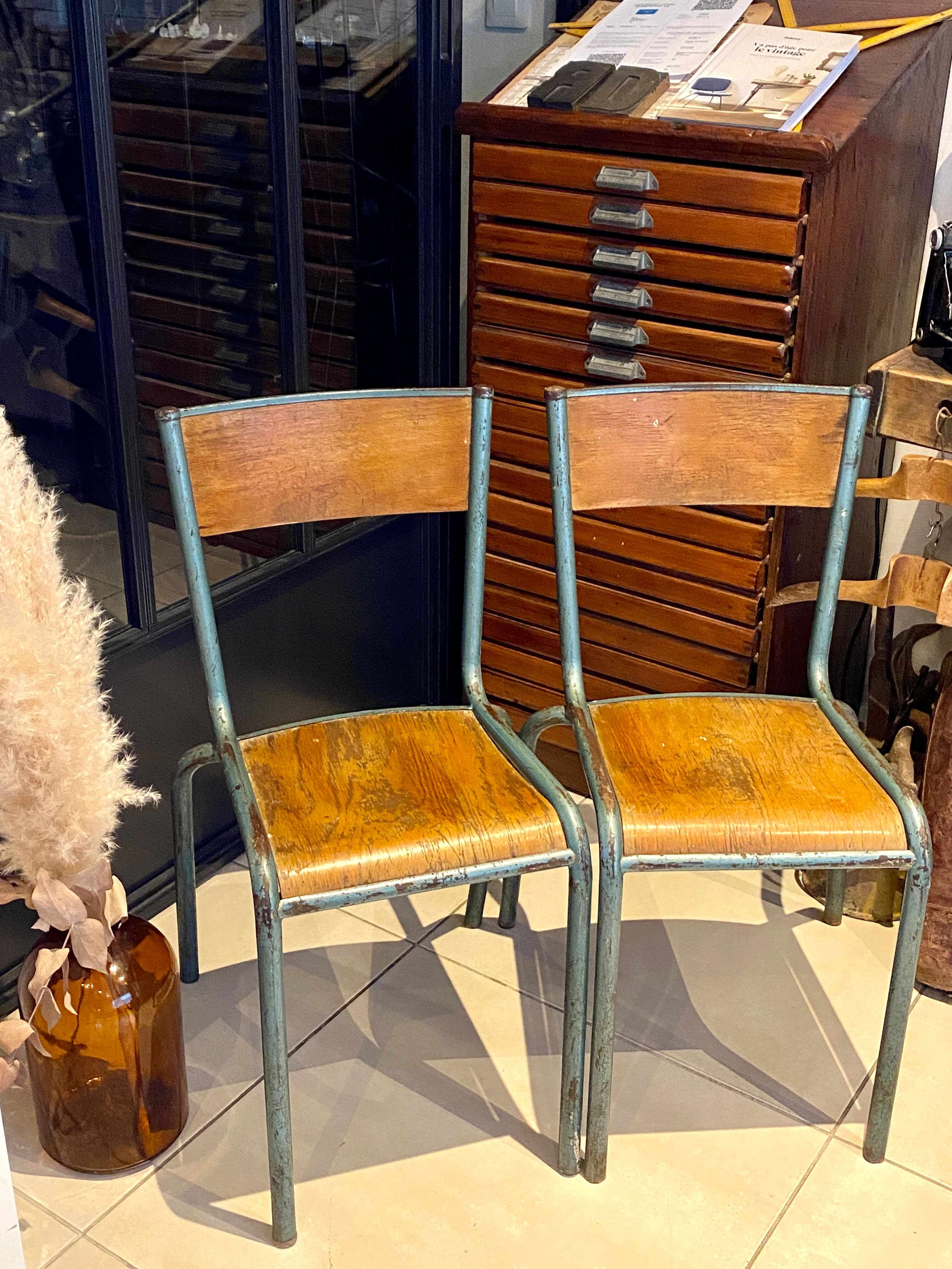Pair of vintage school chairs