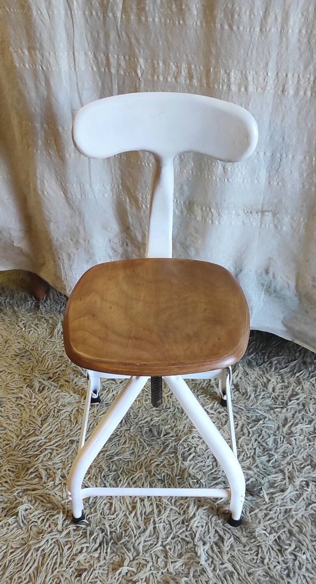 Workshop chair by Nicolle in metal and wood - 1960s