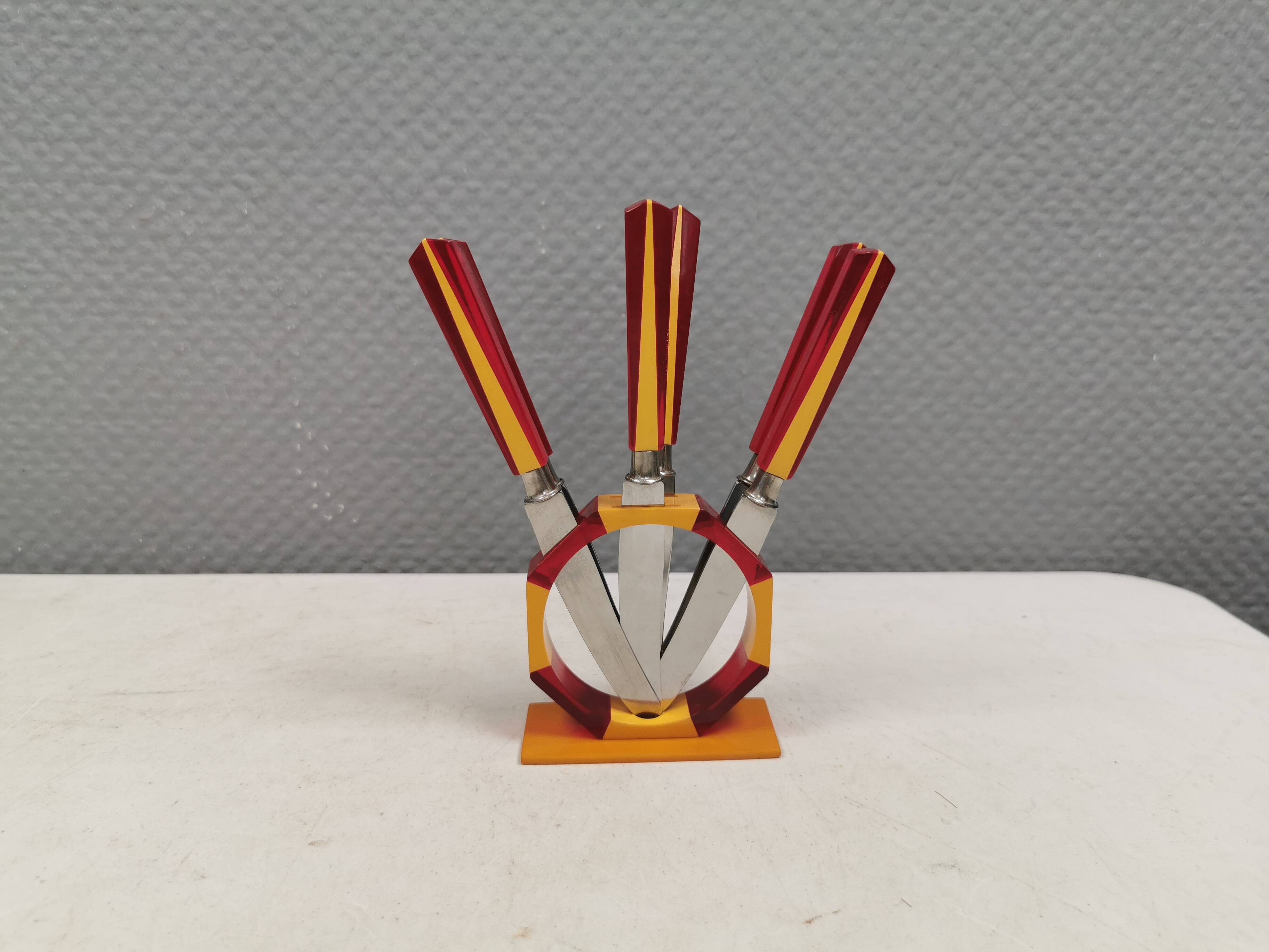 Fruit knife set, Art Deco. Sollingen Germany 1920-40s