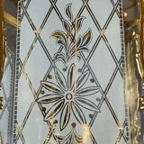 Louis XVI style lantern in gilded bronze and engraved glass, 20th century.