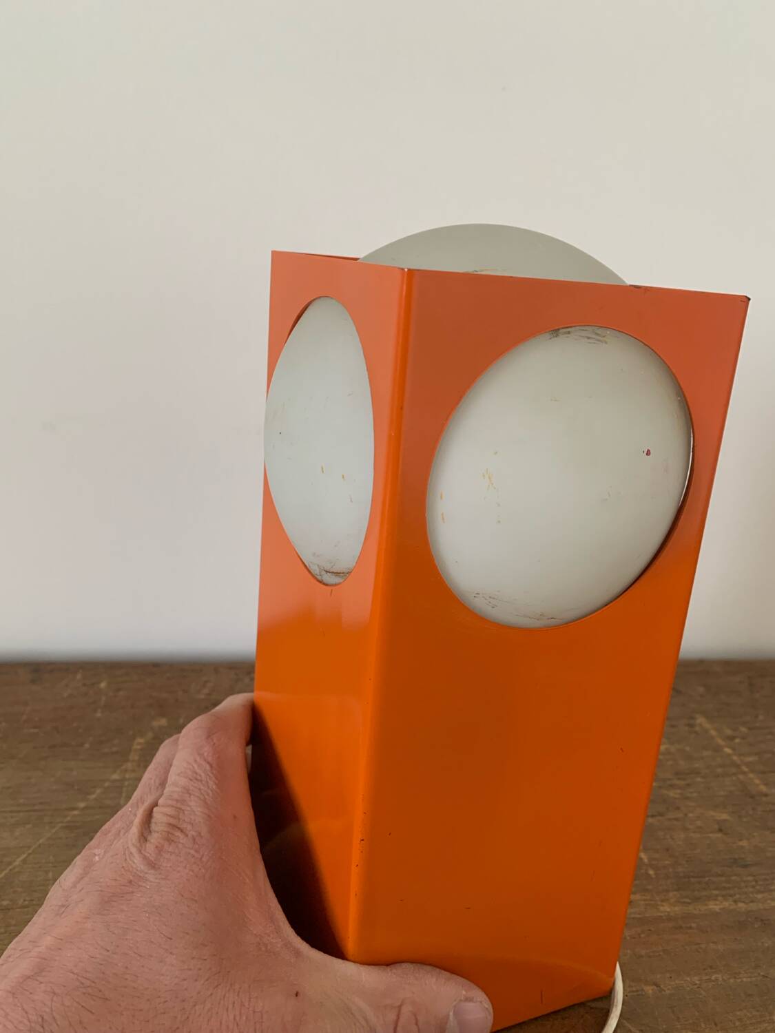 Orange Lamp Vintage Design Circa 1970 Space Age