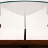 Round czech glass top coffee table from Jitona 1960s