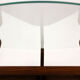 Round czech glass top coffee table from Jitona 1960s
