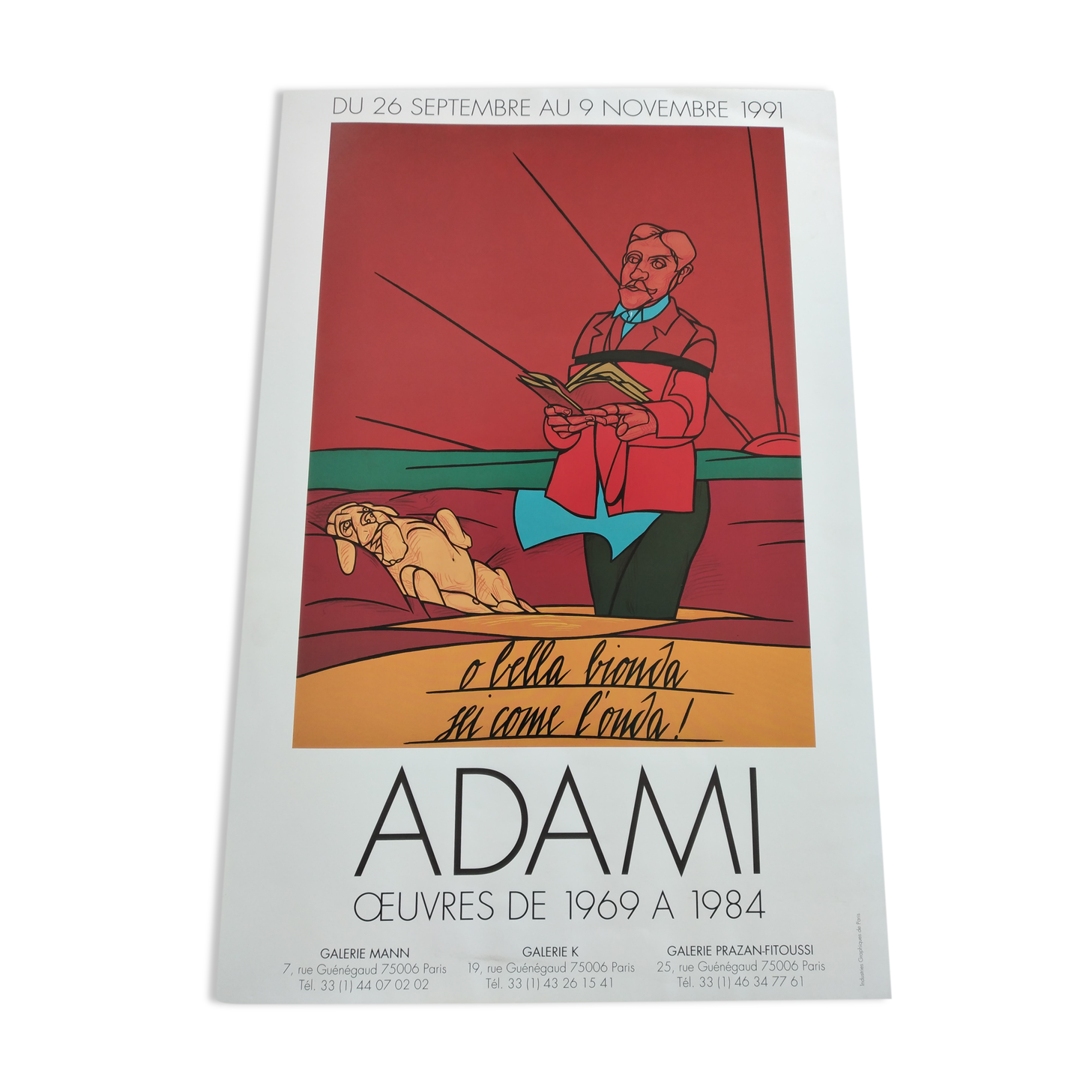 Affiche Valerio Adami "O bella bionda"