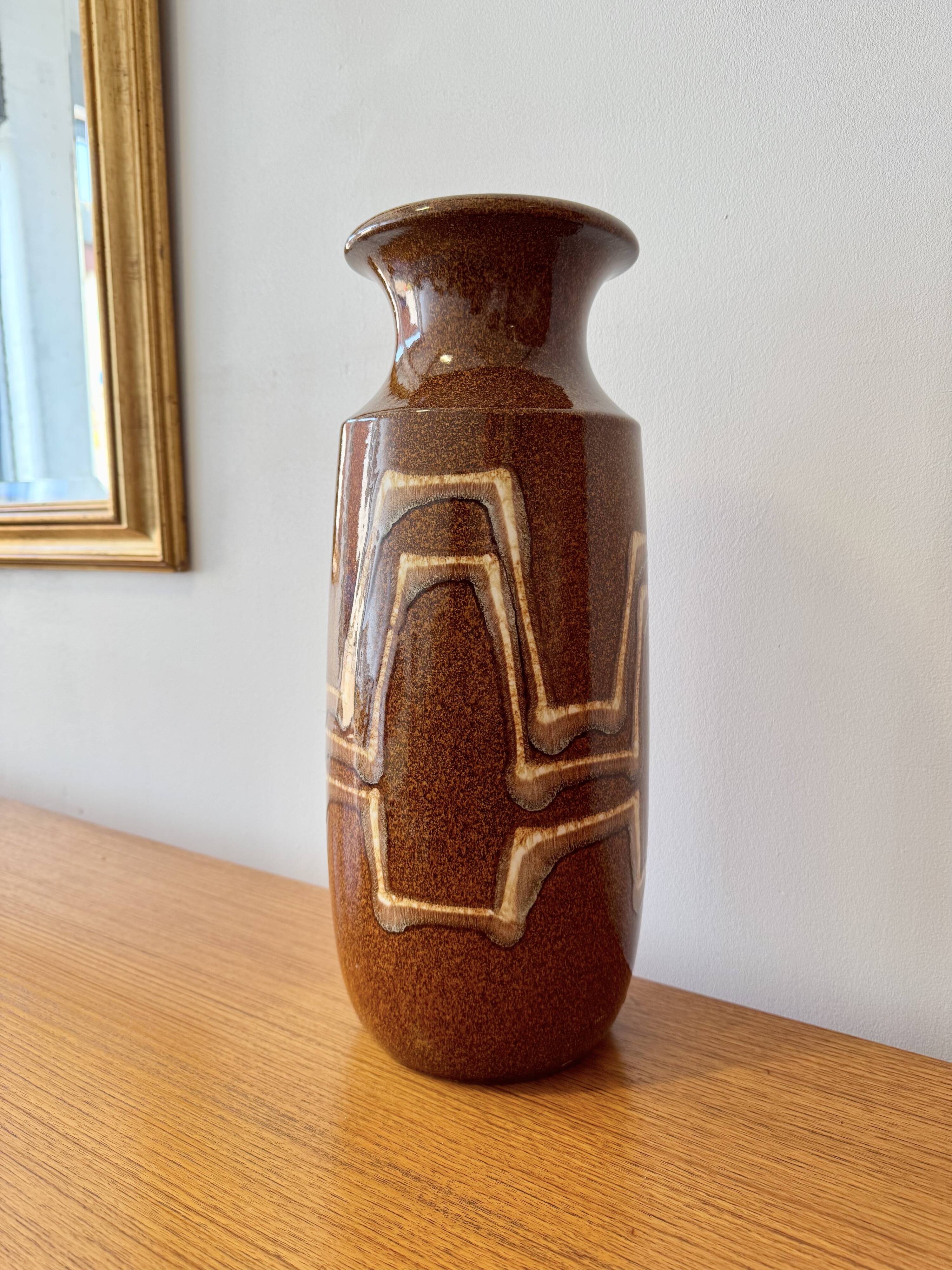 Vintage Brown Scheurich Keramik West German Vase