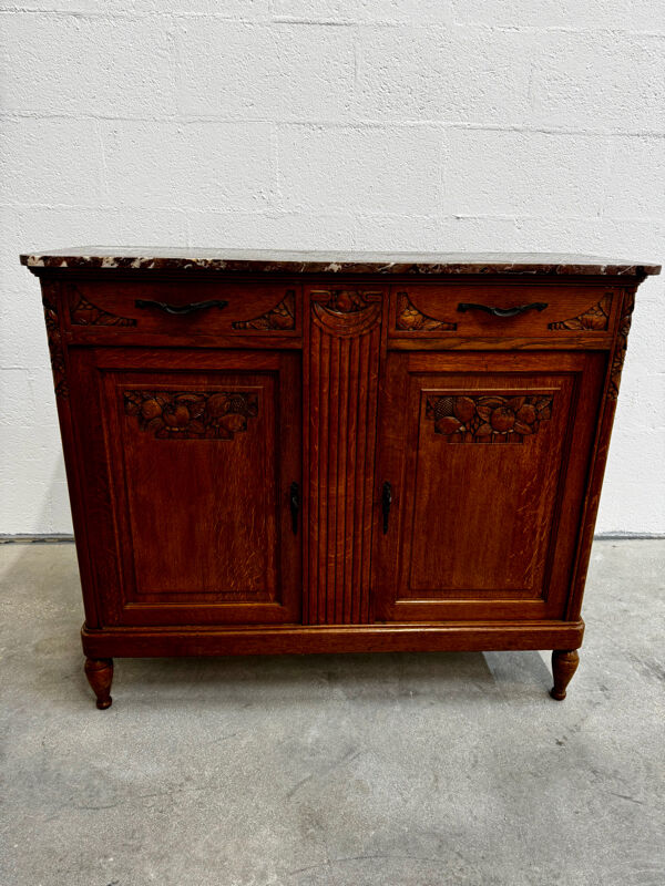Buffet Louis XVI en bois et marbre