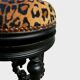 Tabouret de piano Napoléon III en bois noirci – Assise Léopard
