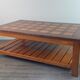 Table basse danoise en chêne début XXème siècle plateau à damier
