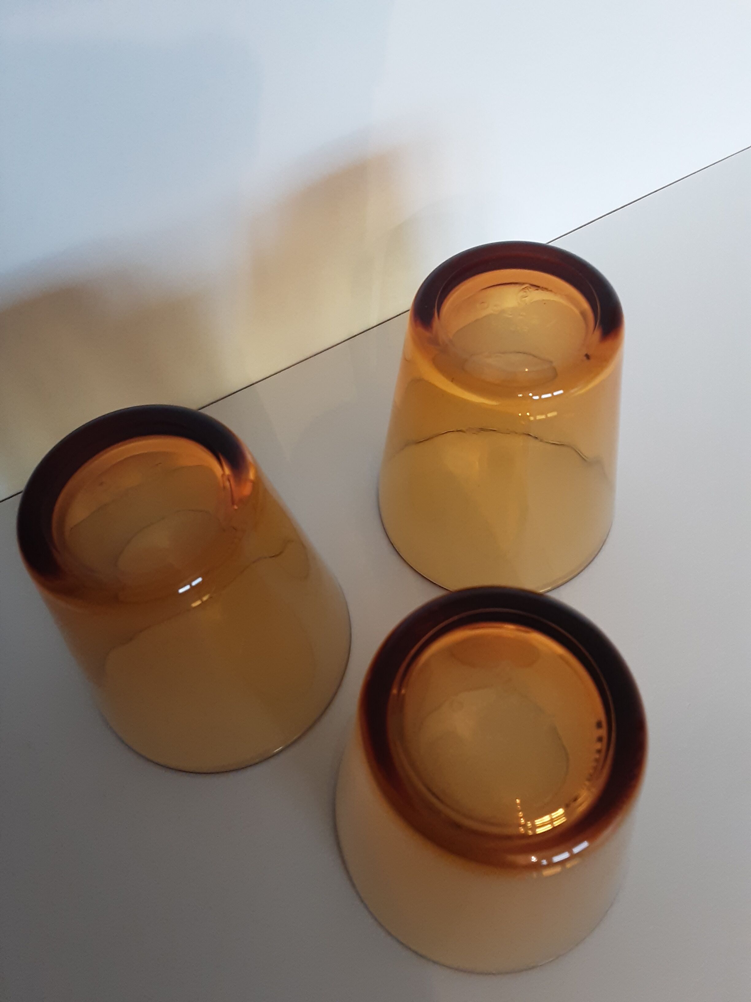 Lot de 3 verres vereco ambre