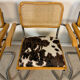 4 fauteuils cannés chrome et bois années 70