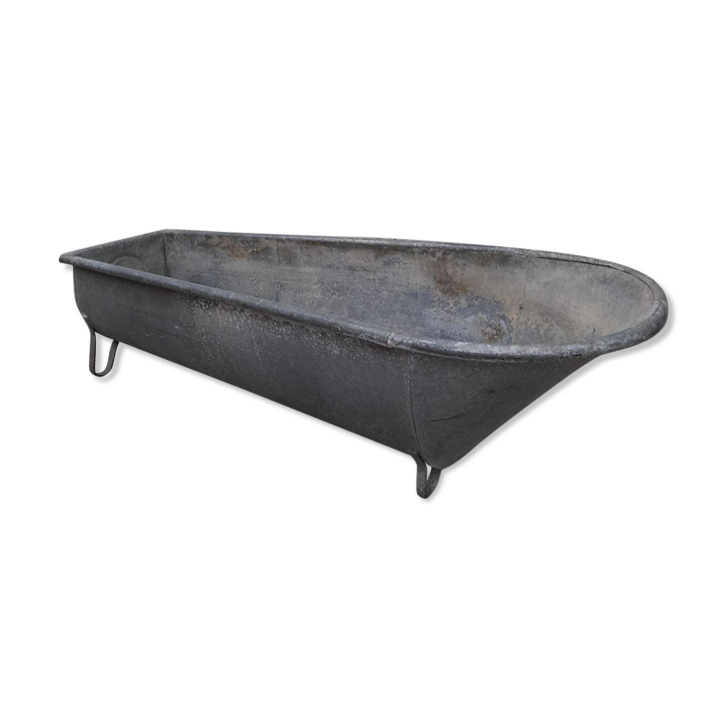 Baignoire ancienne en zinc galvanisé