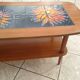 Scandinavian ceramic and teak design vintage coffee table