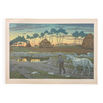 Lithograph by Henri Rivière Le Crépuscule