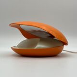 Rare 70s Oyster Lamp Gamma3 - Space Age Table Light Made in Italy - Unusual Orange Lamp
