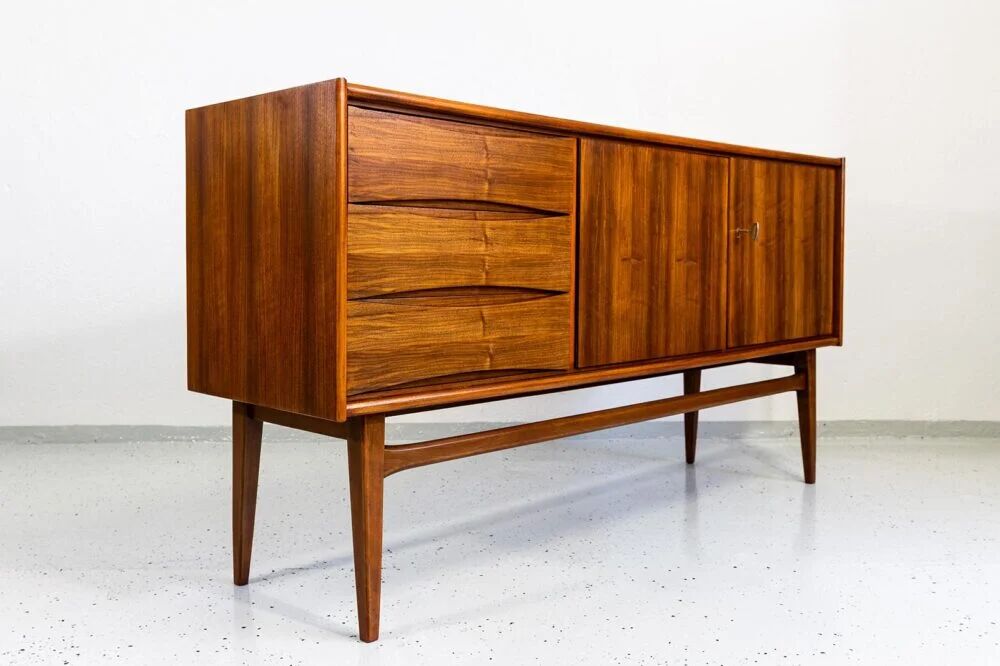 Vintage Walnut Sideboard From Bfm, Poland, 1960s