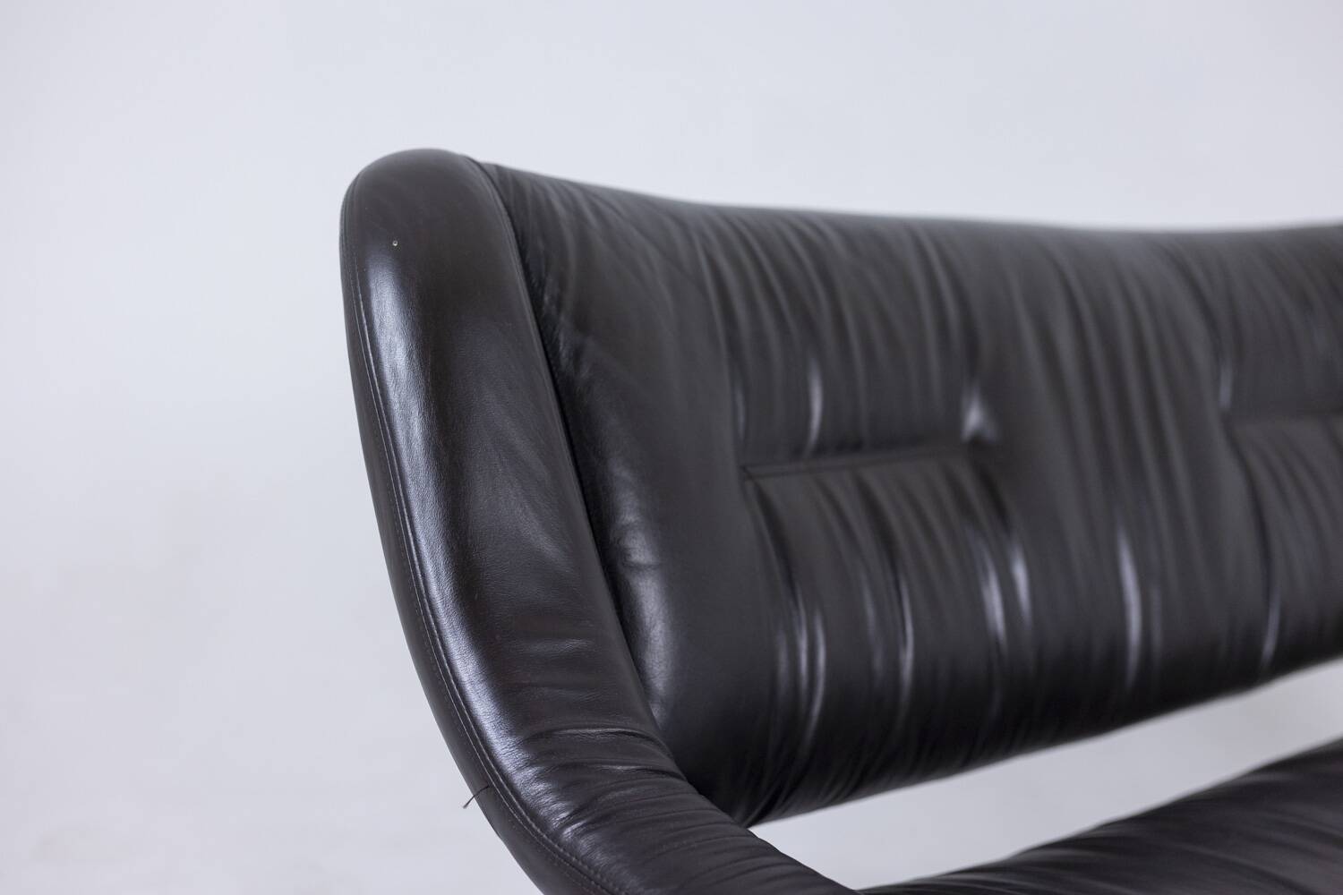 Metal and leather living room. 1970s