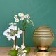Vintage yellow and gold glass globe table lamp