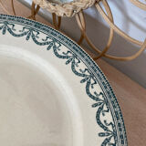 6 flat plates Terre de Fer Salins model Garlands L.XVI
