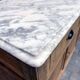 Antique Parisian buffet in oak and Carrara marble