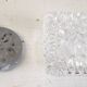 Ceiling light or wall light in moulded glass - mid 20th century.