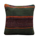 Handmade green purple wool cushion cover traditional kilim scatter pillow- 40x40cm