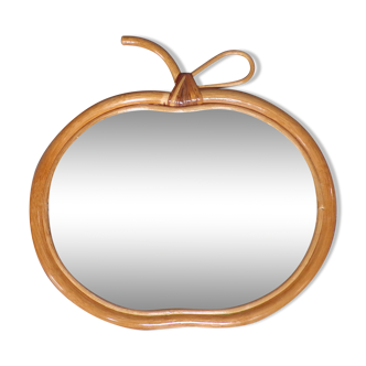 Rattan apple mirror