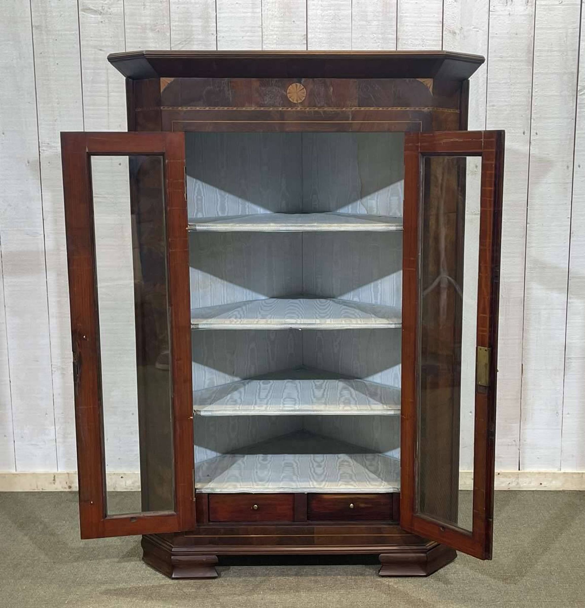 Early 20th century walnut corner cabinet