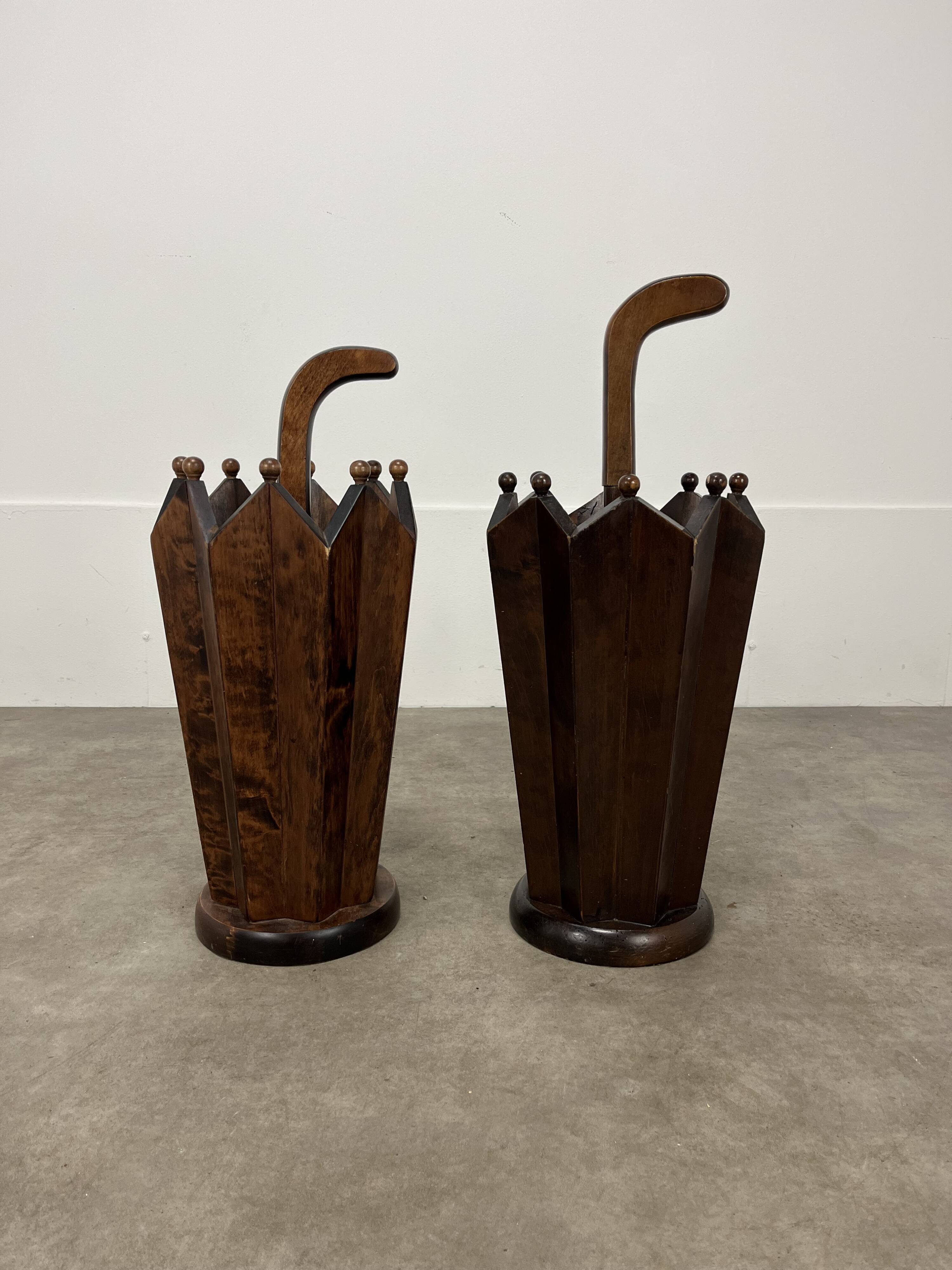 Art Deco wooden umbrella stand
