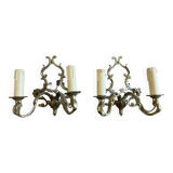 Paire d'appliques en bronze
