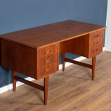 Retro danish 1960s mid century two sided desk with bookcase